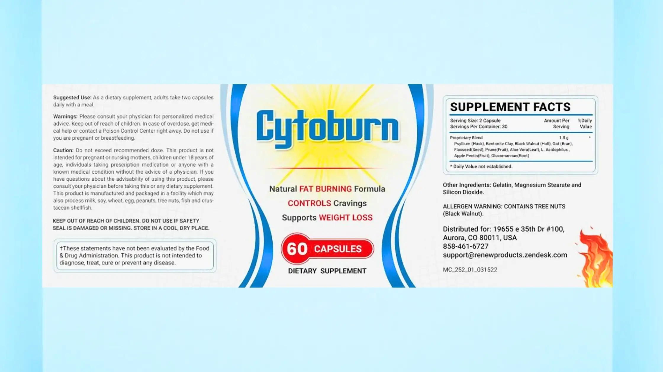 Cytoburn Supplement Facts