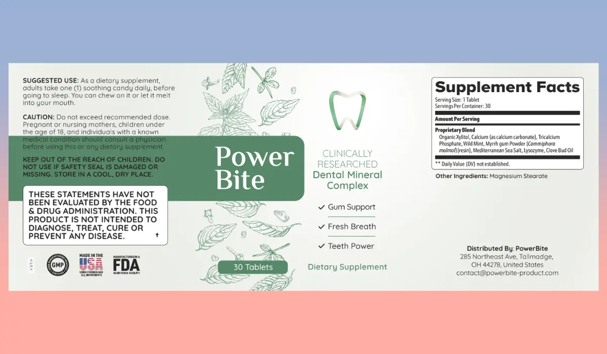 Power Bite Supplement Facts