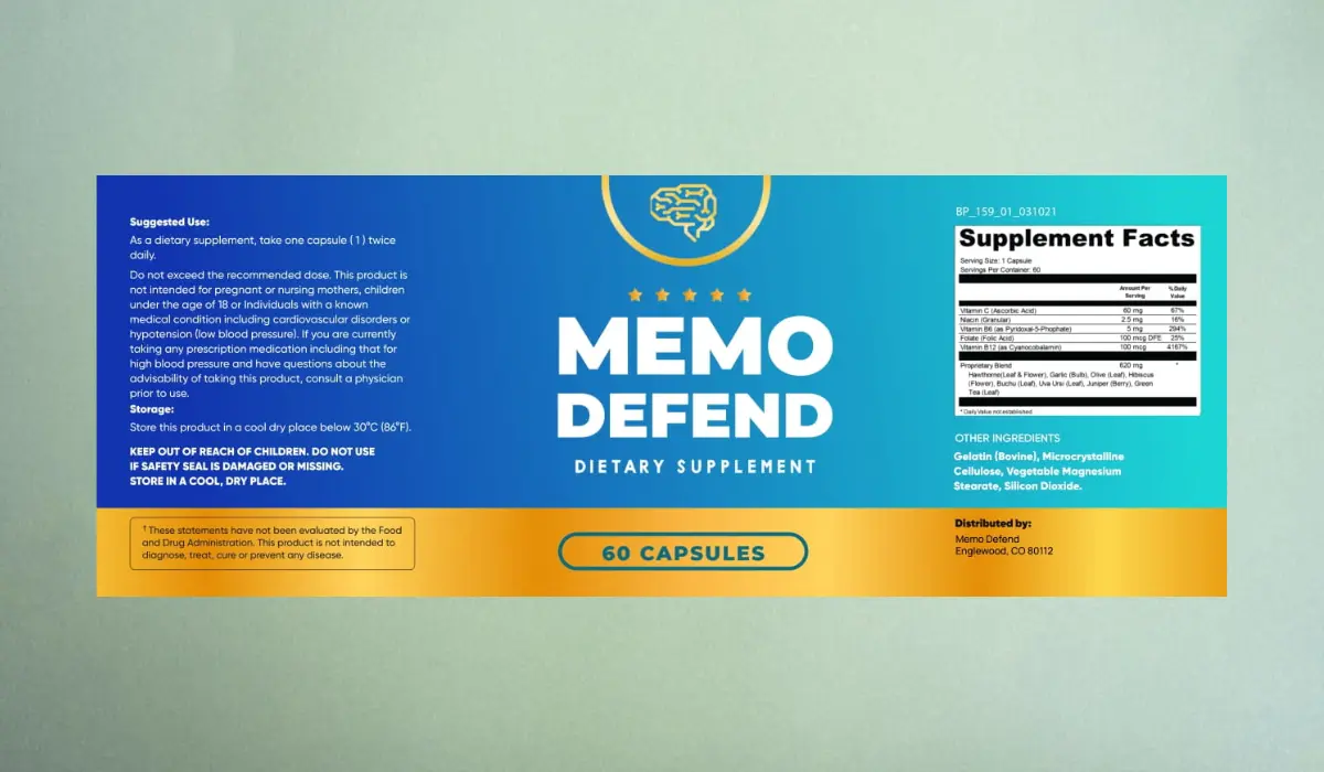 Memo Defend Supplement Facts

