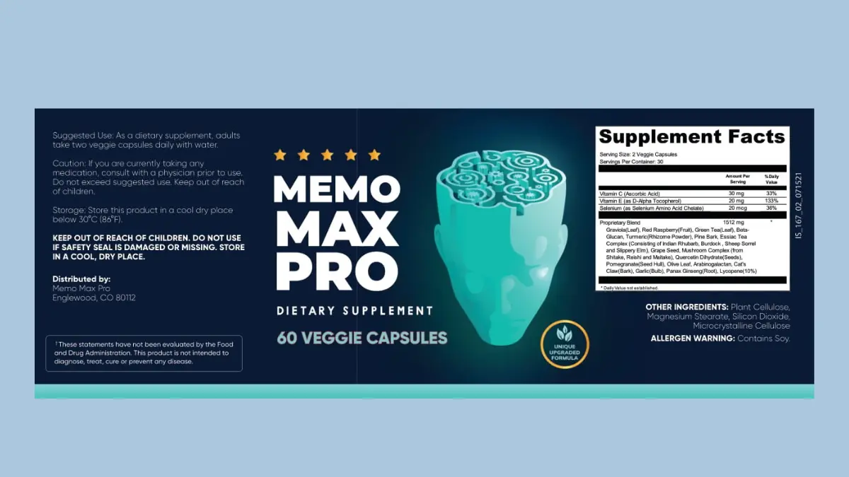Memo Max Pro supplement Facts