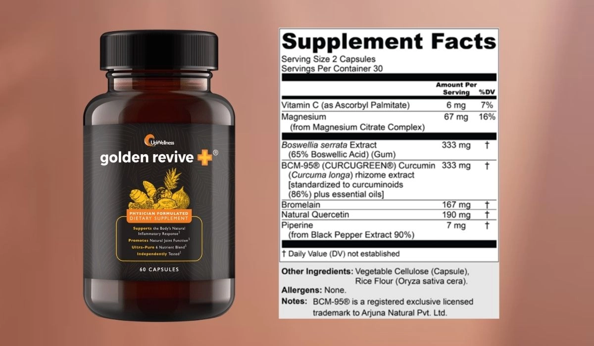 Golden Revive Plus supplement facts